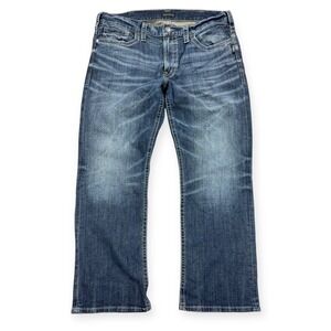 Silver Jeans Co Grayson Jeans Mens 36x30 Blue Denim Medium Wash Relaxed Fit